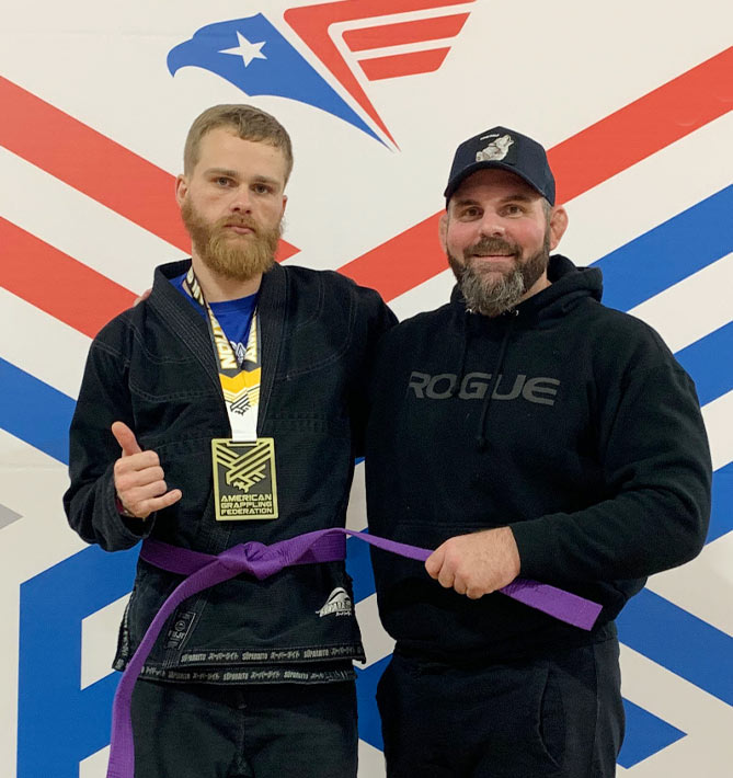 AJ Reeves BJJ purple belt & coach